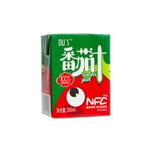 DU'S果汁nfc番茄汁 100%果汁 鮮榨0添加無蔗糖  200ml/盒 嘗鮮裝-4盒-紅番茄