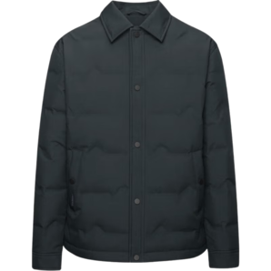 海瀾之家（HLA）羽絨服男24新款輕商務經典系列襯衫領外套男冬季 藏青24 175/92A L推薦137~150斤