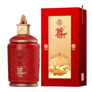 五糧液股份 尊酒紅尊 52度 500ml 濃香型白酒 單瓶裝禮盒 宴請送禮精選