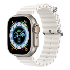 中沃 適用蘋果手表表帶apple watch海洋硅膠運動腕帶iWatchS10/S9/S8/s7/se男女通用夏季 46/45/44MM【白色】運動硅膠