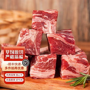 豐毓和 內(nèi)蒙古草飼燒烤火鍋食材牛肉 原切牛腩塊4斤（500g*4)