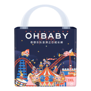 歐貝比（OHBABY）奇想樂隊拉拉褲尿不濕超薄透氣防漏成長褲XXXL碼26片