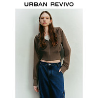 URBAN REVIVO UR2024 女裝休閑百搭拉鏈連帽短款外套 UWL140012