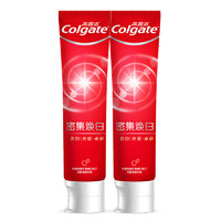 Colgate 高露潔 密集煥白美白牙膏去牙漬亮白牙齒含氟清新口氣清爽薄荷味120g*2