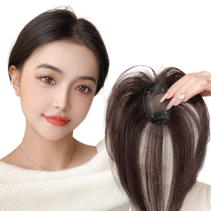 佰絲堂假發(fā)女真發(fā)頭頂3d法式劉海補發(fā)片蓬松八字全真人發(fā)絲自然前額增發(fā) 3D八字劉海-自然黑【全真發(fā)】