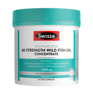 Swisse斯維詩(shī) 4倍高濃度深海魚油軟膠囊1800mg120粒 rTG型 omega3 DHA+EPA 高效活力心眼腦血管健康 FOS認(rèn)證 