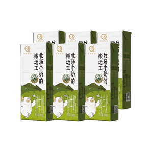 認養(yǎng)純牛奶牧場搬運工200g*6盒全脂成人兒童【新品】