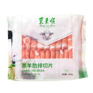 東來順 羔羊肋排肉卷 400g/袋 原切羊肉片 內(nèi)蒙羊肉卷 火鍋食材 羔羊肋排切片400g*3袋