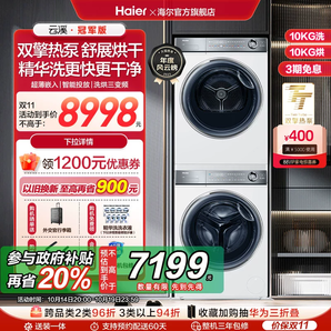 白 菜！Haier 海爾 376云溪冠軍版 熱泵洗烘套裝 10Kg