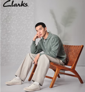 白 菜！Clarks 其樂(lè) 霍德森系列 男士潮流舒適透氣真皮板鞋