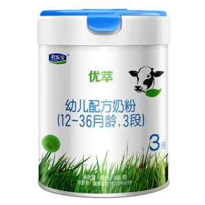 君樂(lè)寶（JUNLEBAO)有機(jī)優(yōu)萃3段幼兒配方奶粉(12-36月齡)800g聽(tīng)裝