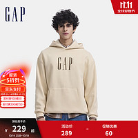 Gap 蓋璞 男女裝 2024秋季印花字母logo抓絨連帽衛(wèi)衣 660088