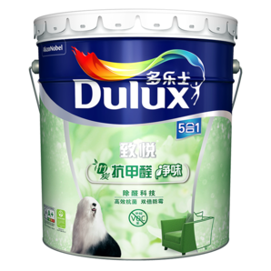 多樂士（Dulux）乳膠漆致悅竹炭抗甲醛凈味五合一內(nèi)墻油漆涂料防霉墻漆A8146 18L