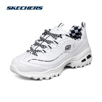 SKECHERS 斯凱奇 女鞋2024新款皮面老爹鞋輕質(zhì)厚底甜心熊貓鞋休閑運動小白鞋