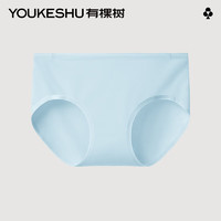 YOUKESHU 有棵樹 內(nèi)褲女春秋款柔滑透氣抗菌襠親膚舒適中腰三角褲 純棉 蒂芙藍(lán) 1條 L