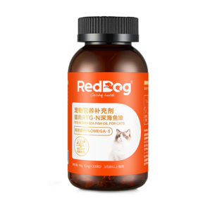 【IFOS認證】紅狗RedDog 貓RTGN深海魚油100粒 貓咪魚油貓咪寵物魚油狗狗液體魚油膠囊美毛亮毛寵物卵磷脂	