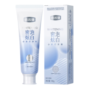 皓齒健密泡炫白小蘇打牙膏 平衡酸堿含氟防蛀清焱護(hù)齦 180g