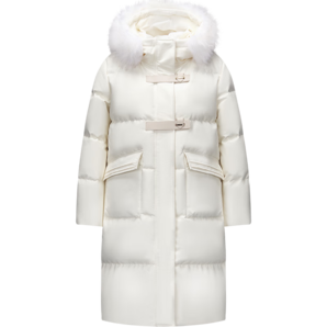 森馬羽絨服女冬季長款修身連帽防雨加厚保暖外套109723113004