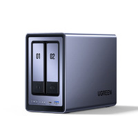 UGREEN 綠聯(lián) DXP2800 雙盤位 私有云NAS存儲(chǔ)（Intel N100、8GB）+4TB酷狼機(jī)械硬盤*2