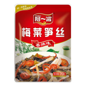 阿一波 醬菜脆筍梅菜70克*10包 下飯菜拌面配粥即開即食 香辣70克*10袋