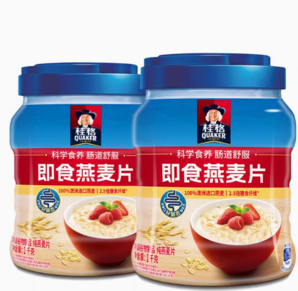 QUAKER 桂格 原味即食燕麥片 1000g*2罐