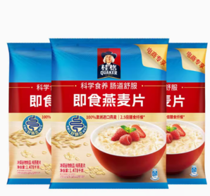 QUAKER 桂格 原味即食燕麥片 1478g*3袋