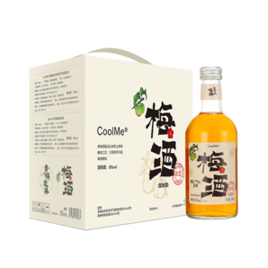 CoolMe 青梅龍井8度330ml*4瓶禮盒 酷蜜微醺果酒贈杯子 團(tuán)圓分享裝送禮