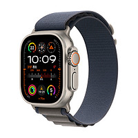 Apple 蘋果 Watch Ultra2 智能手表 GPS+蜂窩版 49mm 鈦金屬原色 藍(lán)色高山回環(huán)式表帶 M