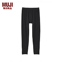 MUJI 無(wú)印良品 無(wú)印良品（MUJI）男式 使用了棉的冬季內(nèi)衣 長(zhǎng)緊身褲 男士保暖秋季款 線(xiàn)褲 家居褲 黑色