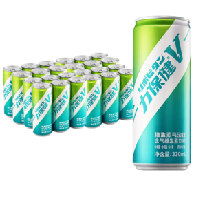 力保?。╒）維生素牛磺酸氣泡飲330ml*24罐青梅味運(yùn)動(dòng)功能碳酸飲料0糖0脂0卡