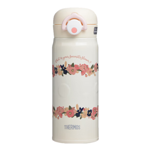 膳魔師（THERMOS）保溫杯真空不銹鋼浮雕印花保溫保冷水杯 JNR-400-BE 400ml 米色