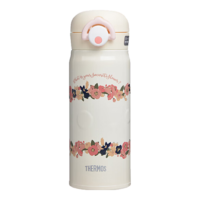 膳魔師（THERMOS）保溫杯真空不銹鋼浮雕印花保溫保冷水杯 JNR-400-BE 400ml 米色