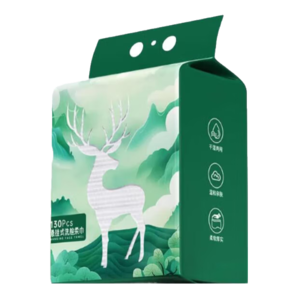 棉花鹿 COTTON DEER懸掛式嬰兒洗臉巾兒童棉柔巾加大加厚干濕兩用擦臉巾一次性潔面巾 130抽【體驗裝】1包
