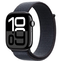 Apple 蘋果 Watch Series 10 GPS款 智能手表 46mm 亮黑色鋁金屬表殼 濃墨色回環(huán)式運動表帶