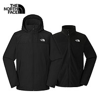 THE NORTH FACE 北面 男款戶外沖鋒衣 黑色外殼+黑色抓絨內(nèi)膽