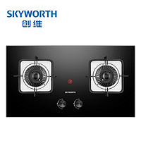 SKYWORTH 創(chuàng)維 燃氣灶煤氣灶雙灶家用 5.2kW天然氣嵌入式臺式灶具 大火力 玻璃面板煤氣爐灶 Z207B