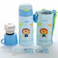 THERMOS 膳魔師 LION系列 FFG-603WF BL 兒童保溫吸管杯 600ml 萌趣小獅子藍(lán)色