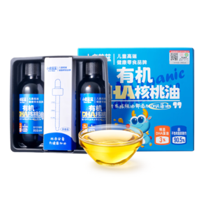 小鹿藍藍有機DHA核桃油63ml*2瓶滴管食用油冷榨兒童營養(yǎng)輔食油126ml