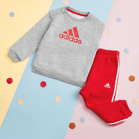 adidas 阿迪達(dá)斯 兒童運(yùn)動(dòng)套裝男女小童官網(wǎng)春秋季衛(wèi)衣長褲兩件套HF1958 HF1958 104