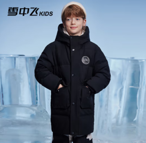 20點(diǎn)開(kāi)始！SNOWFLYING 雪中飛 2024新款 男童加厚羽絨外套 黑色