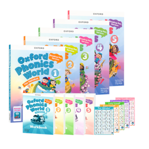 點讀版牛津自然拼讀教材新版Oxford Phonics World 5書+5練含APP幼少兒英語啟蒙OPW教材小學英語