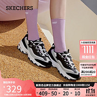 SKECHERS 斯凱奇 小冰熊女子老爹鞋厚底增高熊貓運(yùn)動(dòng)鞋896209 黑色/紫色 35