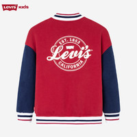 LEVI 's李維斯童裝男童夾克24春季兒童紅色拜年雙面穿外套 辣椒紅 110/52(4)