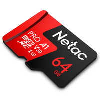 Netac 朗科 64GB TF（MicroSD）存儲(chǔ)卡 A1 U3 V30 4K 高度耐用行車記錄儀&監(jiān)控?cái)z像頭內(nèi)存卡 讀速100MB/s