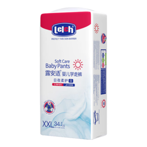 露安適（Lelch）柔護羽柔褲薄護適動拉拉褲XXL34片(15kg以上)學走褲輕薄透氣
