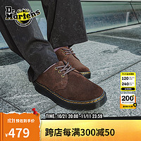 Dr.Martens 馬?。―R.MARTENS）Zavala Lo男女款秋舒適百搭輕量麂皮棕色薄底單鞋 深棕色