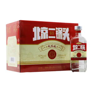 永豐牌北京二鍋頭糧食白酒整箱清香型白酒方瓶 節(jié)日禮品 紅標(biāo)42度 42度 500mL 12瓶 純糧釀