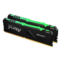 Kingston 金士頓 野獸系列 DDR4 3600MHz 臺(tái)式機(jī)內(nèi)存 燈條 黑色 RGB 32GB 16GBx2