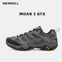 MERRELL 邁樂 男女款戶外越野徒步鞋MOAB GTX防水透氣防滑抓地耐磨登山鞋 J035797 灰深蘭-3 GTX男款