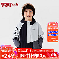Levi's 李維斯 兒童男女童加絨風衣冬季童裝外套防潑水 黑美人 160/80